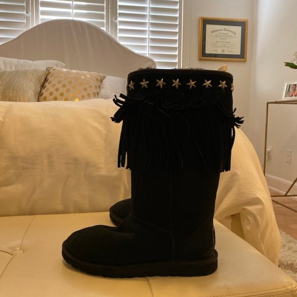 Jimmy Choo Black Sora Uggs Limited Edition Boots - Picture 6 of 8